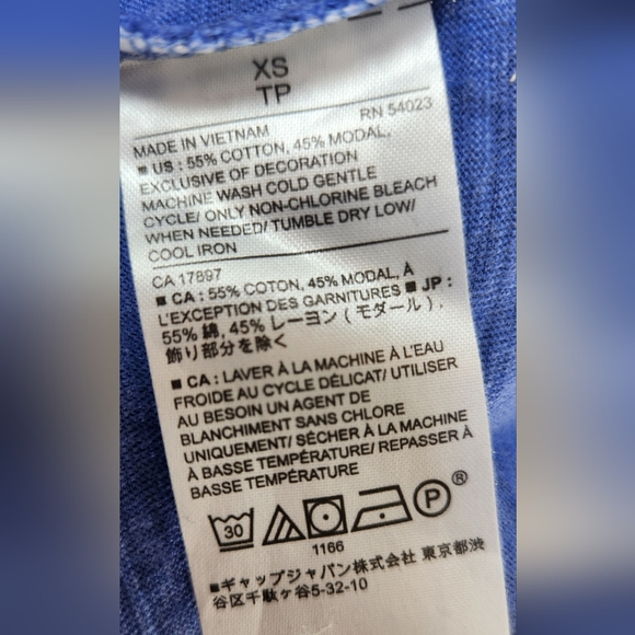 BANANA REPUBLIC Pretty Openwork Periwinkle Blue Short Sleeve Top EUC - Picture 6 of 6